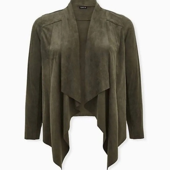 Torrid Faux Suede drape front jacket - Picture 6 of 6